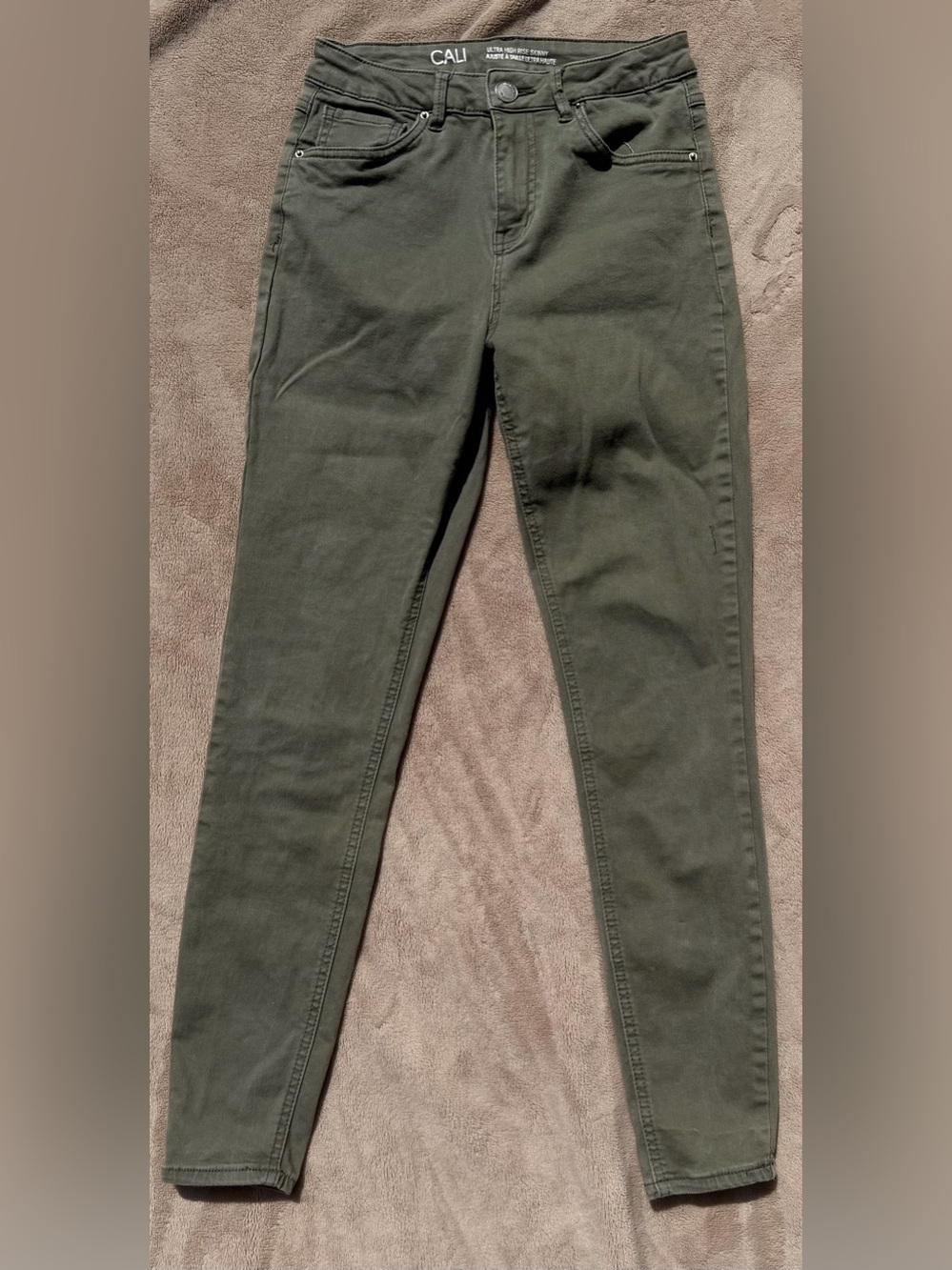 Mandee Denim  Olive Green Skinny Jeans - Size 7